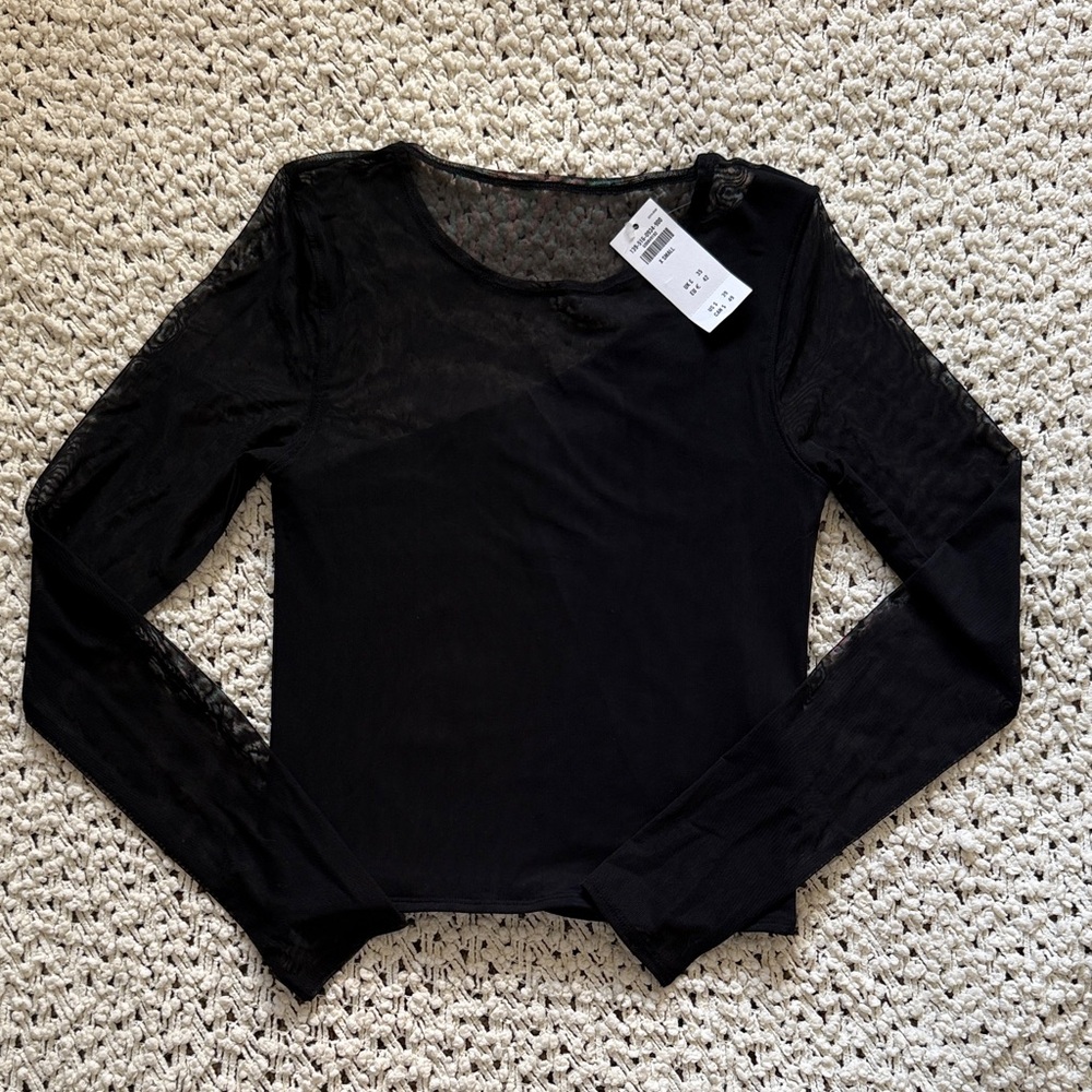 🖤 Abercrombie Mesh Long Sleeve Slash Top 🖤